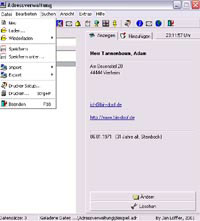 Screenshot JLSoft Adressverwaltung
