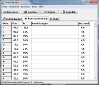 Screenshot JLSoft Notenkalkulator